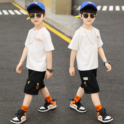 Summer Boy Student Fashion Sports Short-sleeved Shorts Suit