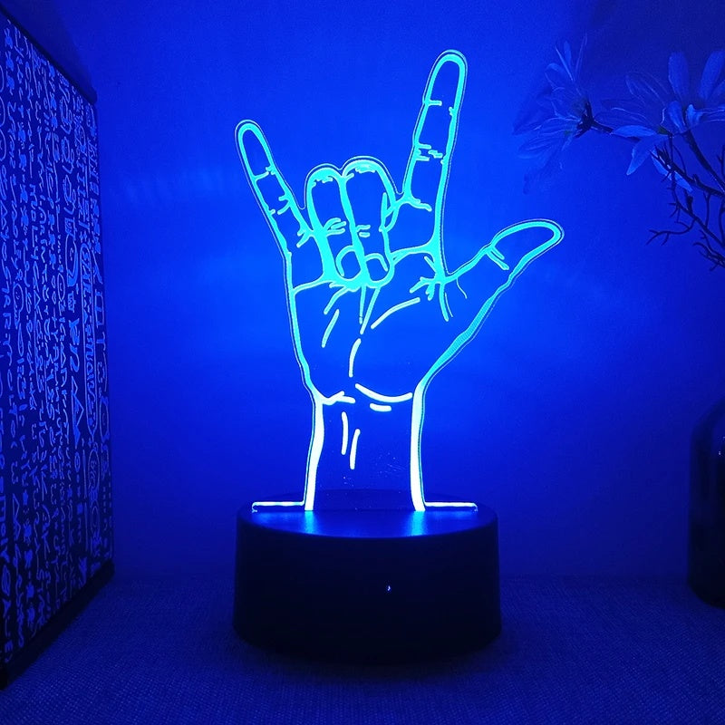 3D Gesture Icon Night Lamp - Small, Stylish, and Unique