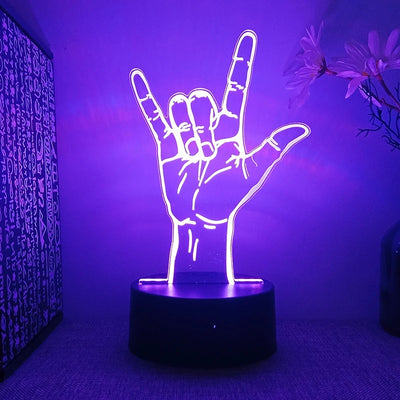 3D Gesture Icon Night Lamp - Small, Stylish, and Unique