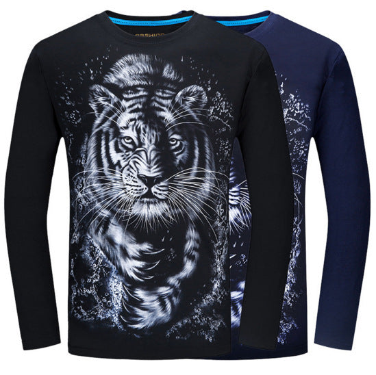 White Tiger Print Long Sleeve T-Shirt -Bold and Stylish Look