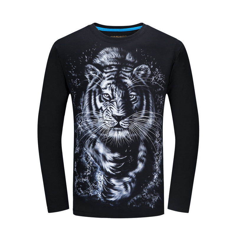 White Tiger Print Long Sleeve T-Shirt -Bold and Stylish Look