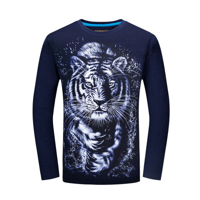 White Tiger Print Long Sleeve T-Shirt -Bold and Stylish Look