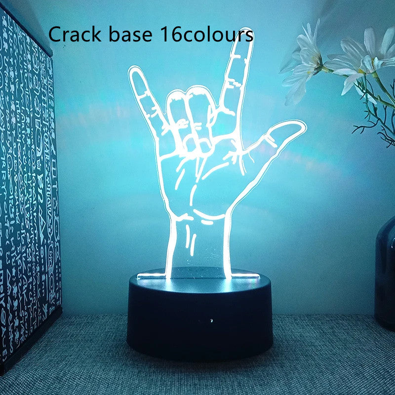 3D Gesture Icon Night Lamp - Small, Stylish, and Unique