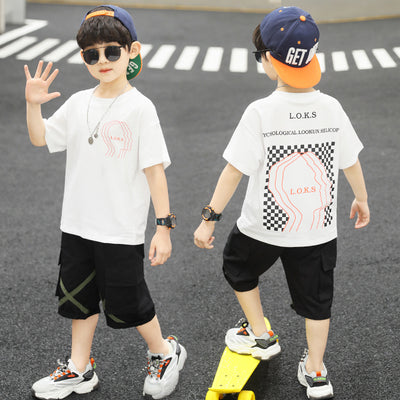 Summer Boy Student Fashion Sports Short-sleeved Shorts Suit