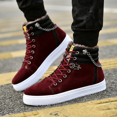 Men's Casual Fashion Fleece-Lined Sneakers Warm and Stylish