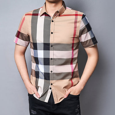 Unisex Checkered Short Sleeve Shirt - Stylish for All Genders