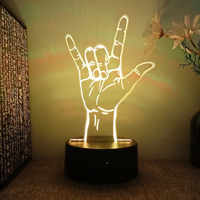 3D Gesture Icon Night Lamp - Small, Stylish, and Unique