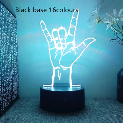 3D Gesture Icon Night Lamp - Small, Stylish, and Unique