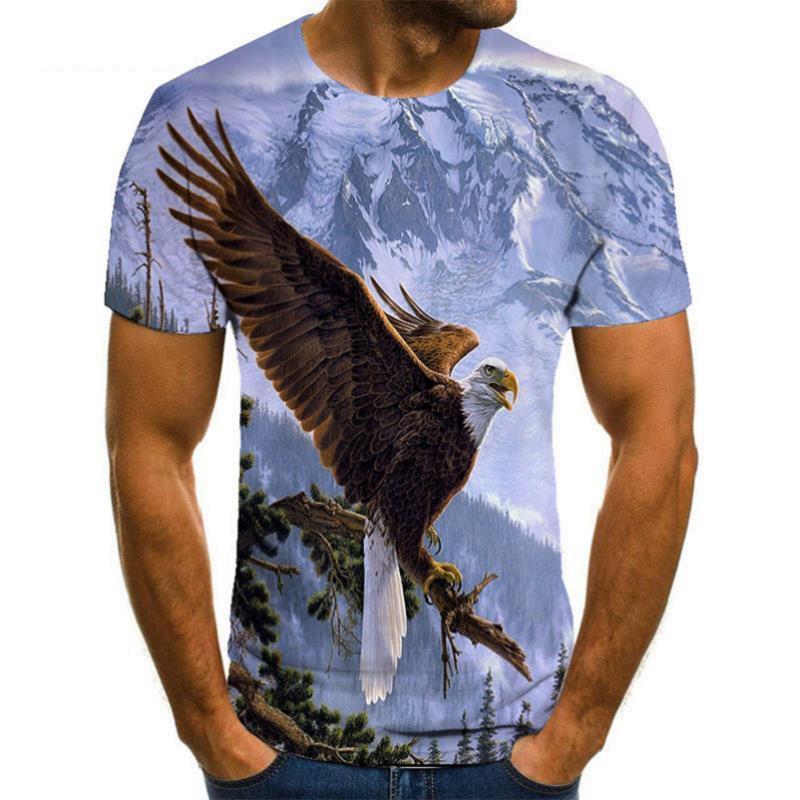 Men's 3D Animal Print T-Shirt - New Short Sleeve Design